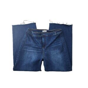 Oat High-Rise Raw Hem Wide Leg Jeans